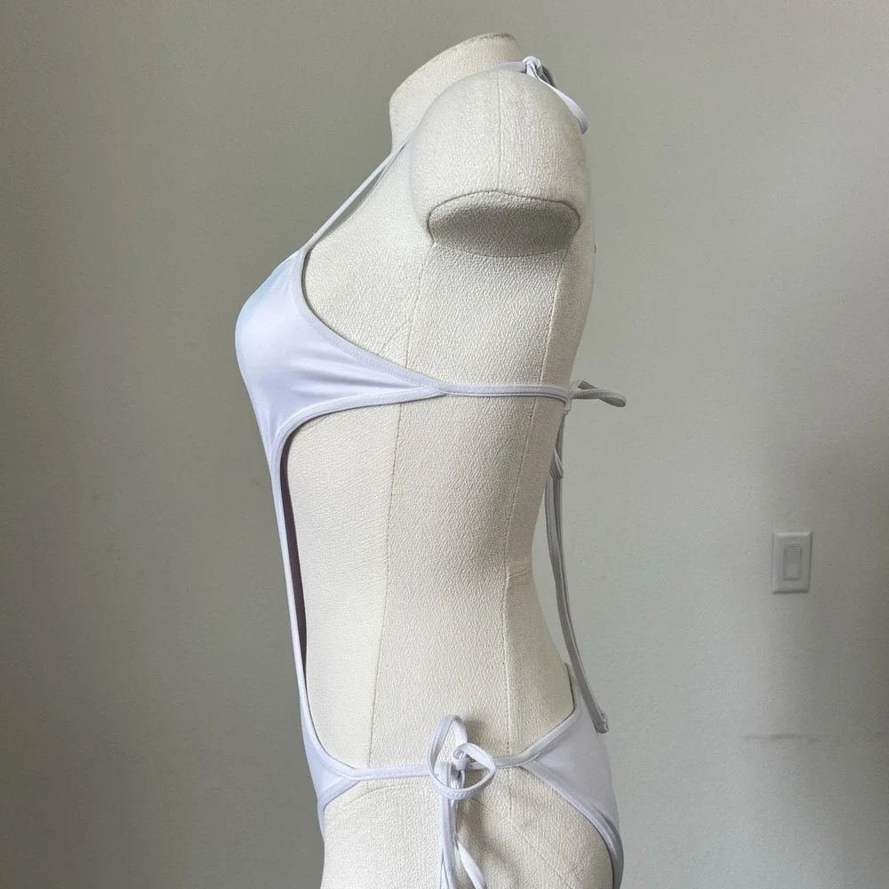 Victoria's Secret x Frankies Bikinis Icon One Piece Swimsuit White Sz Small NEW